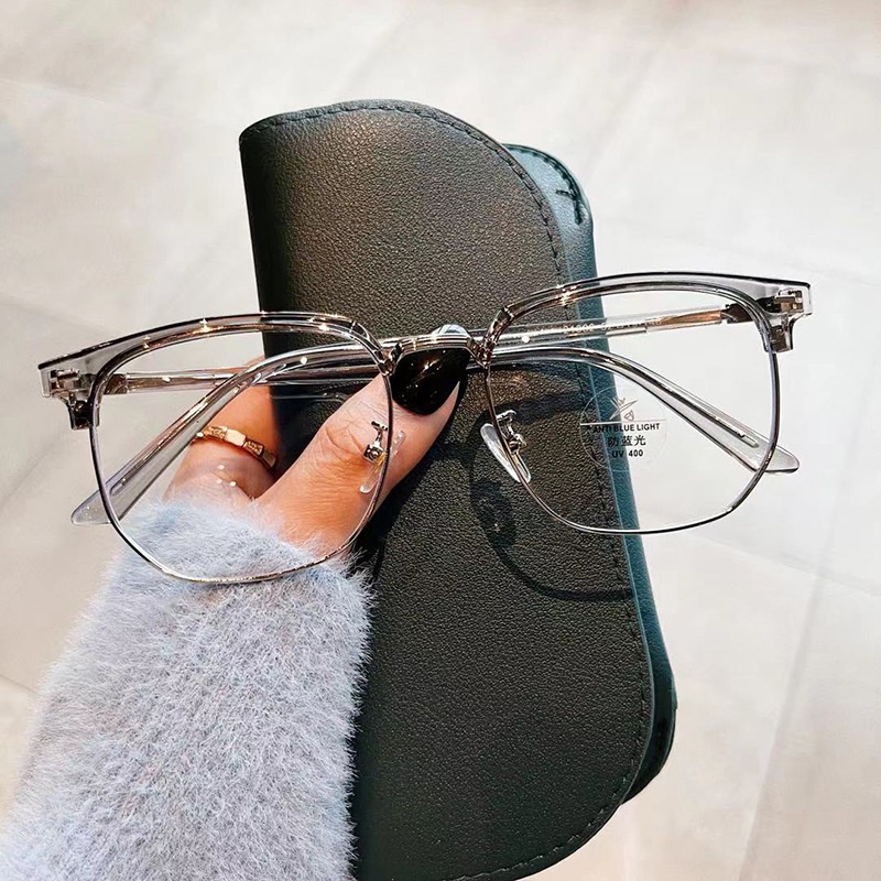Kính Mát Gọng Kim Loại Chống Tia Bức Xạ Phong Cách Hàn Quốc Cho Nam Và Nữ