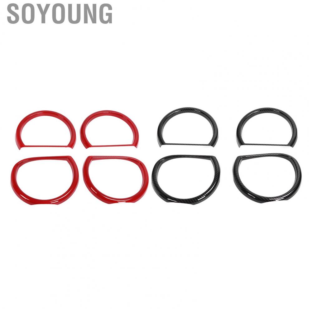 Soyoung Headlight Trim UV Proof Sturdy  Fade Headlamp Cover Rustproof Impact Resistant Replacement for Dodge Challenger 2015‑2021