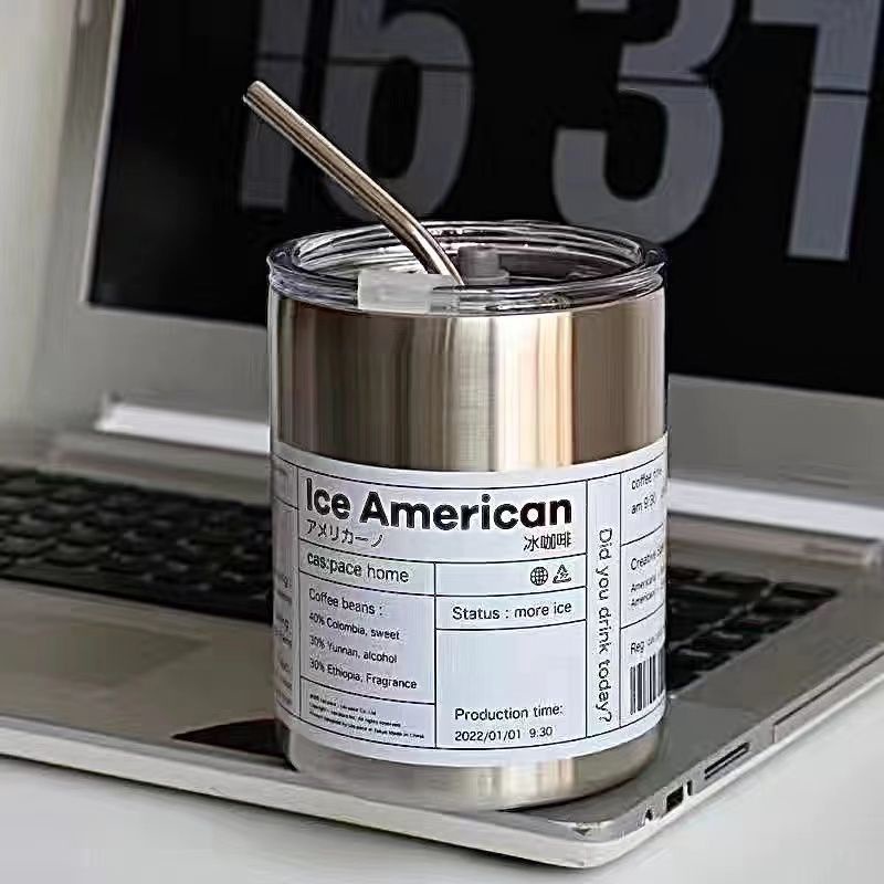 Bình Nước Giữ Nhiệt Bằng Thép Không Gỉ 300ml Kèm Ống Hút