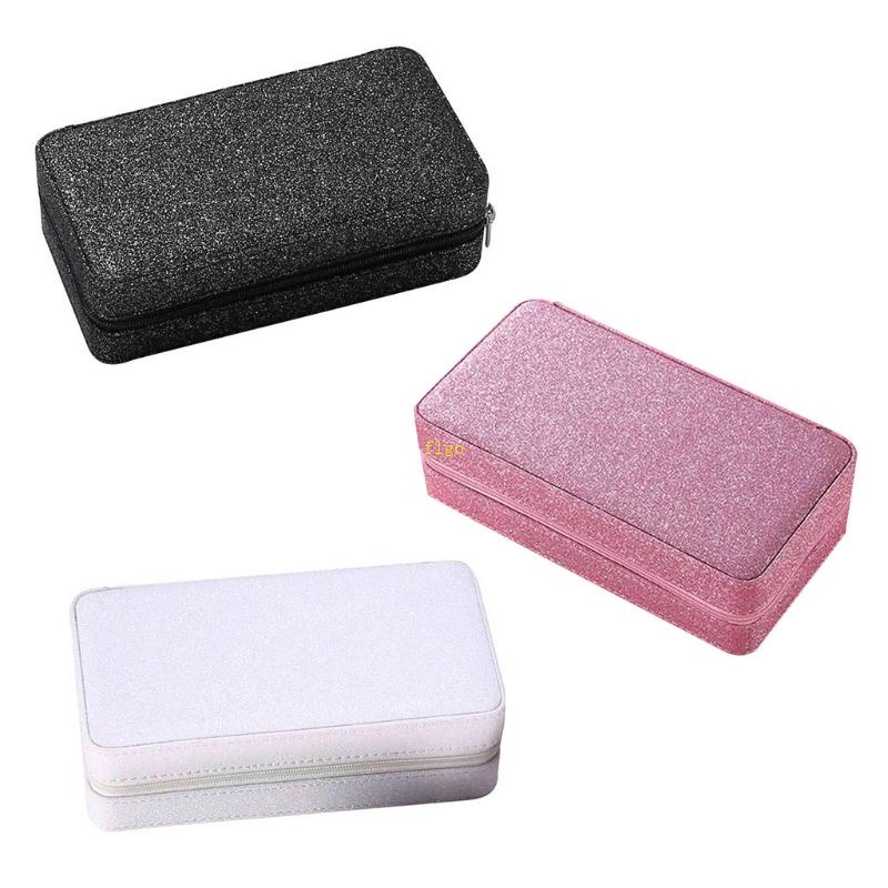 Hộp Đựng Trang Sức Bằng Da PU Có Khóa Kéo Tiện Dụng Ốp