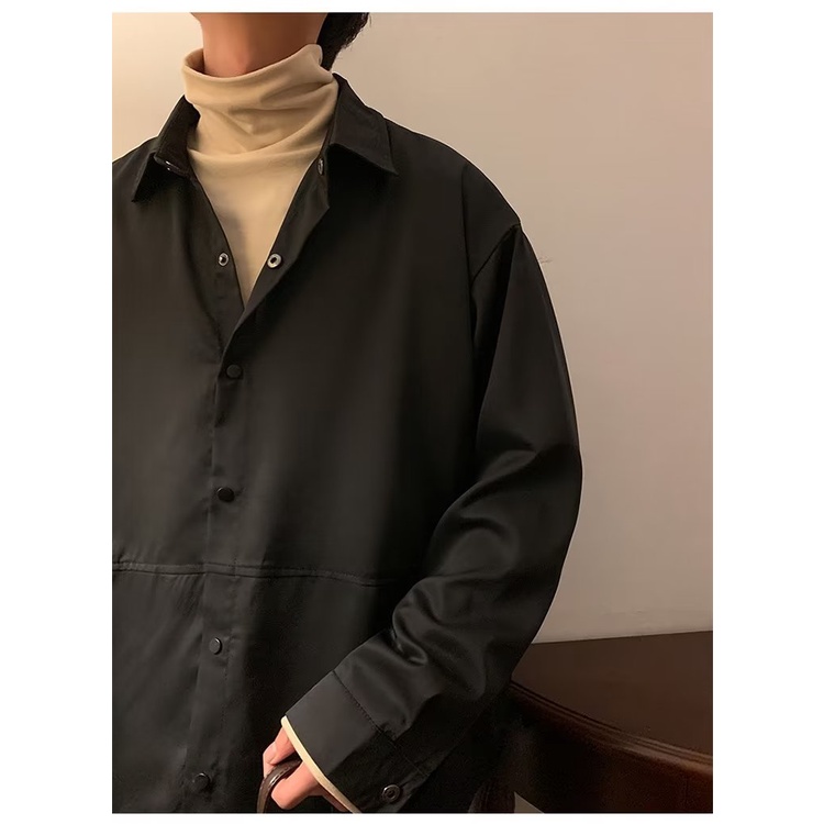 Áo Sơ Mi Dài Tay Dáng Rộng Thiết Kế Mới Cao Cấp Thời Trang Mùa Xuân Theo Phong Cách Nhật Bản Cho Nam