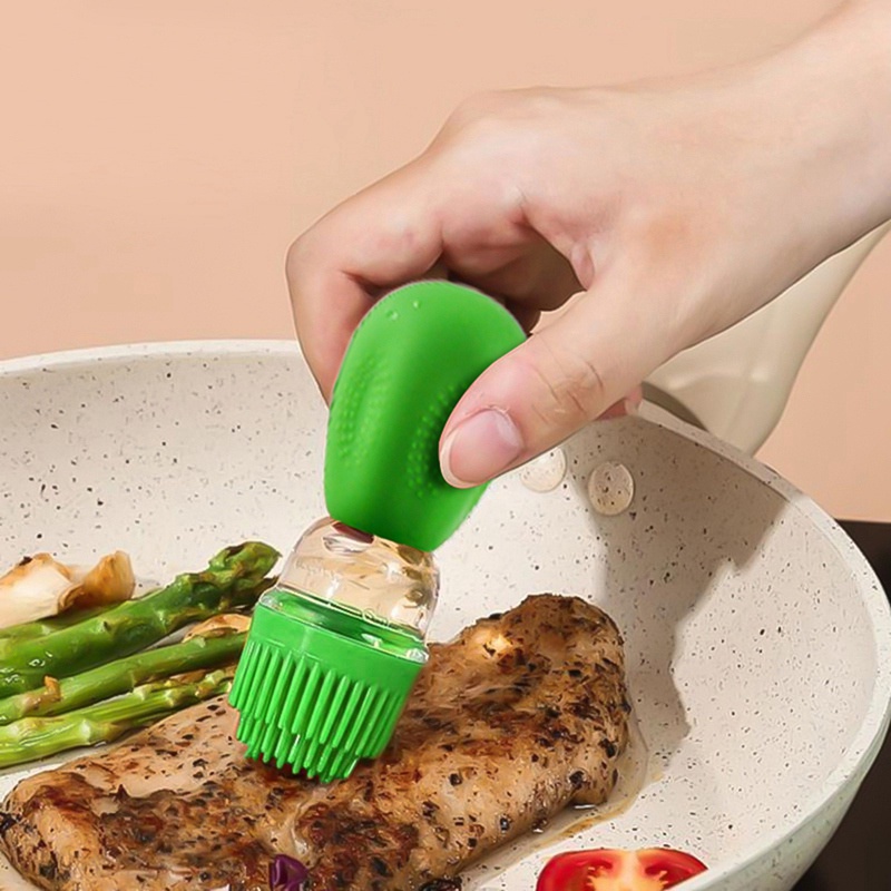 Chai Thủy Tinh Silicone Đựng Dầu Kèm Cọ Phết 2 Trong 1 Nướng BBQ