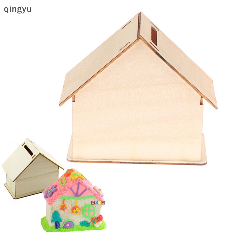 Qingyu Hộp Gỗ Đựng Tiền Xu Tiết Kiệm DIY Dành Cho Trẻ Em