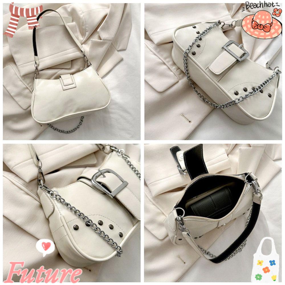 Túi Đeo Chéo Bằng Da PU Đính Đinh Tán Phong Cách Punk Tinh Tế Thời Trang