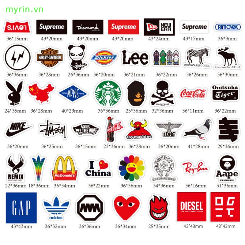 Bộ 60 Miếng Dán Logo Graffiti Cá Tính Độc Đáo