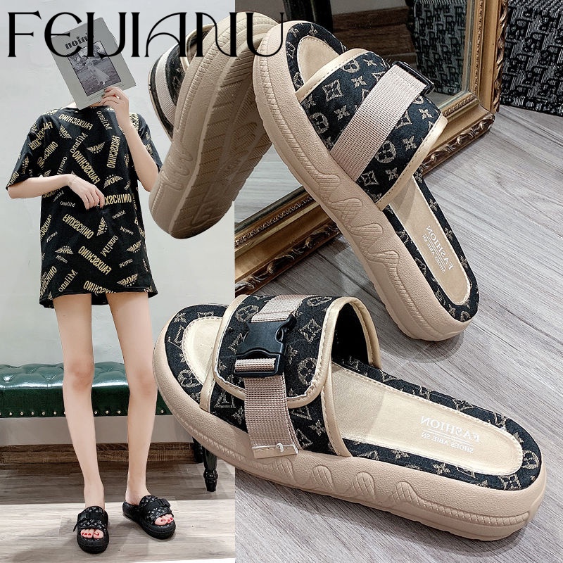 FEIJIANU dép sandal nữ giày dép đế cao 060316