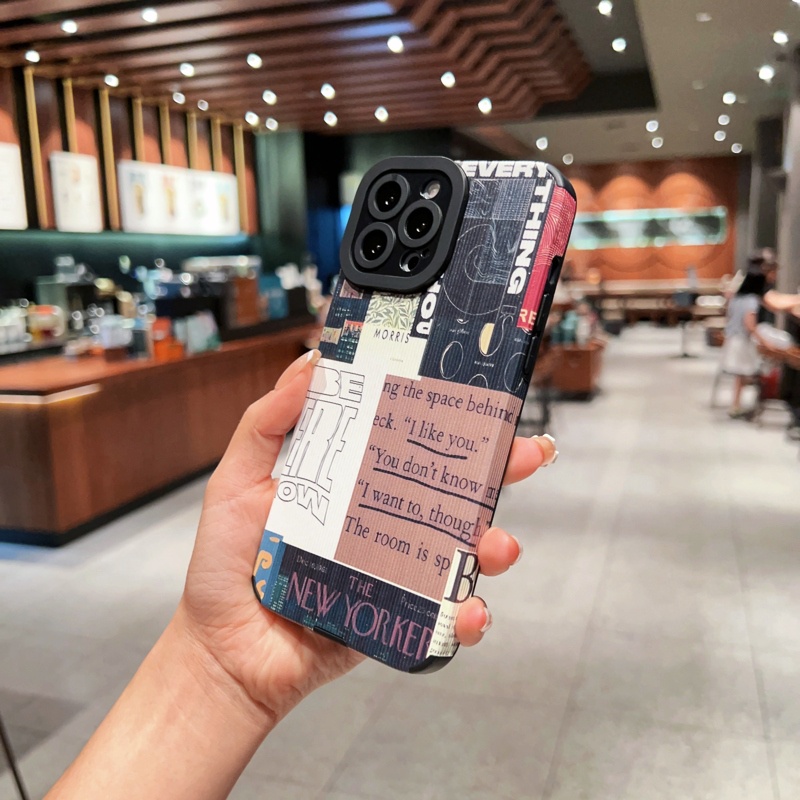 Ốp Điện Thoại TPU Mềm Kết Cấu Da Chống Trượt Chống Sốc Cho iPhone 14 Pro Max 13 12 11 Pro X XS XR 7 8 Plus SE Sự Bảo Vệ