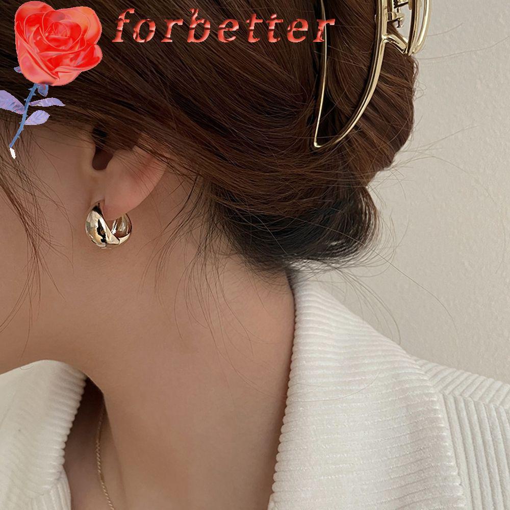 Khuyên Tai Thiết Kế Đơn Giản Thanh Lịch Phong Cách Hàn Quốc Cho Nữ|Bông Tai Hình Tròn Bằng Kim Loại Thời Trang