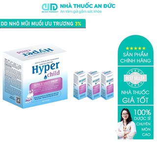 Dung dịch muối ưu trương 3% hyper child nhỏ mũi, xịt mũi an toàn cho bé - nhà thuốc an đức