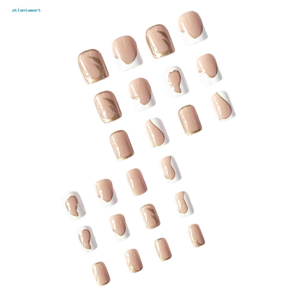 Túi Đựng Đồ Dùng Cao Cấp Tiện Dụng| 1 Bộ Móng Tay Giả Che Phủ Toàn Diện Không Phai Màu Kèm Keo Dán Trang Trí Móng Tay Ngắn Đơn Giản Cho Salon