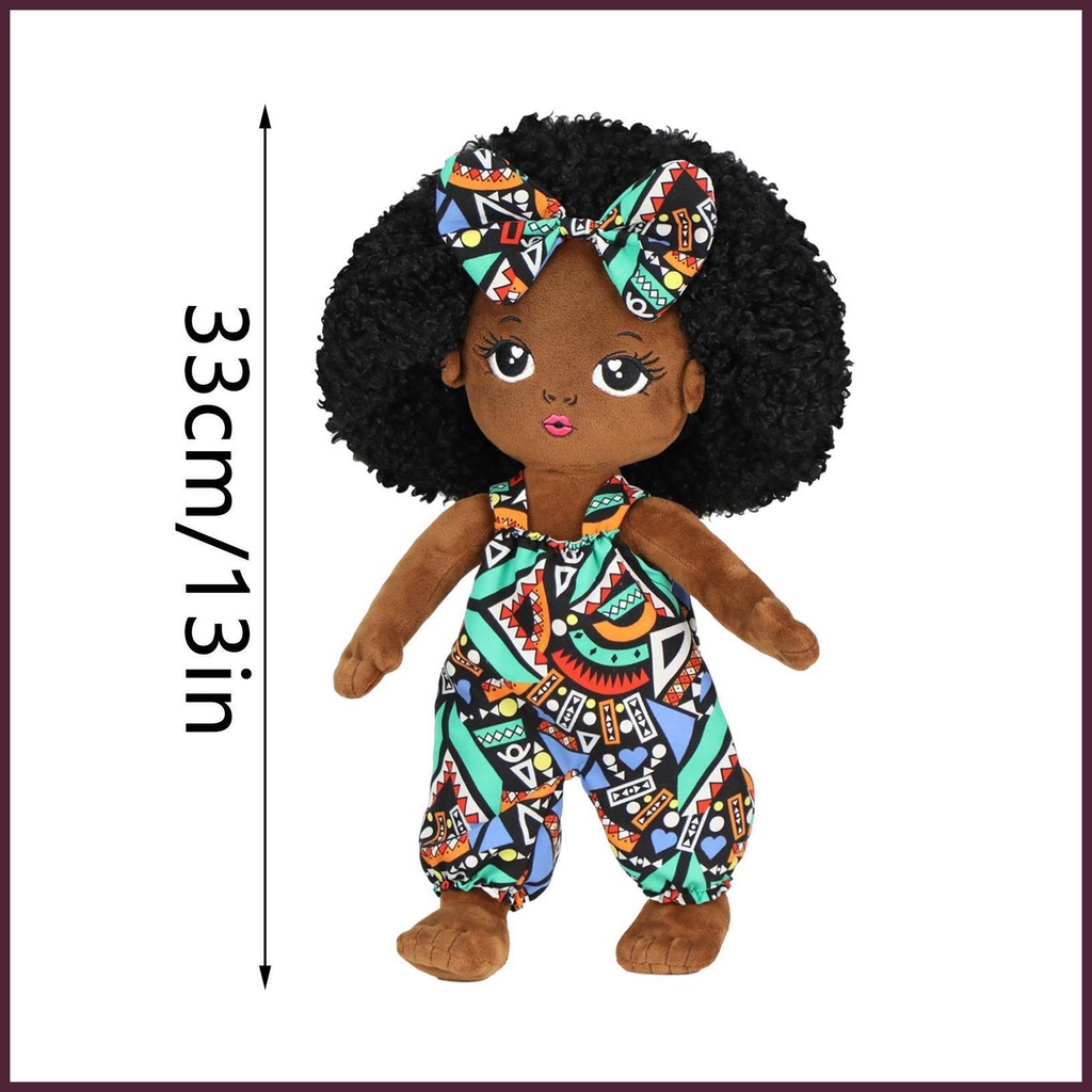 Búp Bê Đồ Chơi Nhồi Bông Hình Cô Gái Da Đen Châu Phi Afro Hawaiian &amp; Búp Bê Mầm Non Làm Quà Bất Ngờ Cho