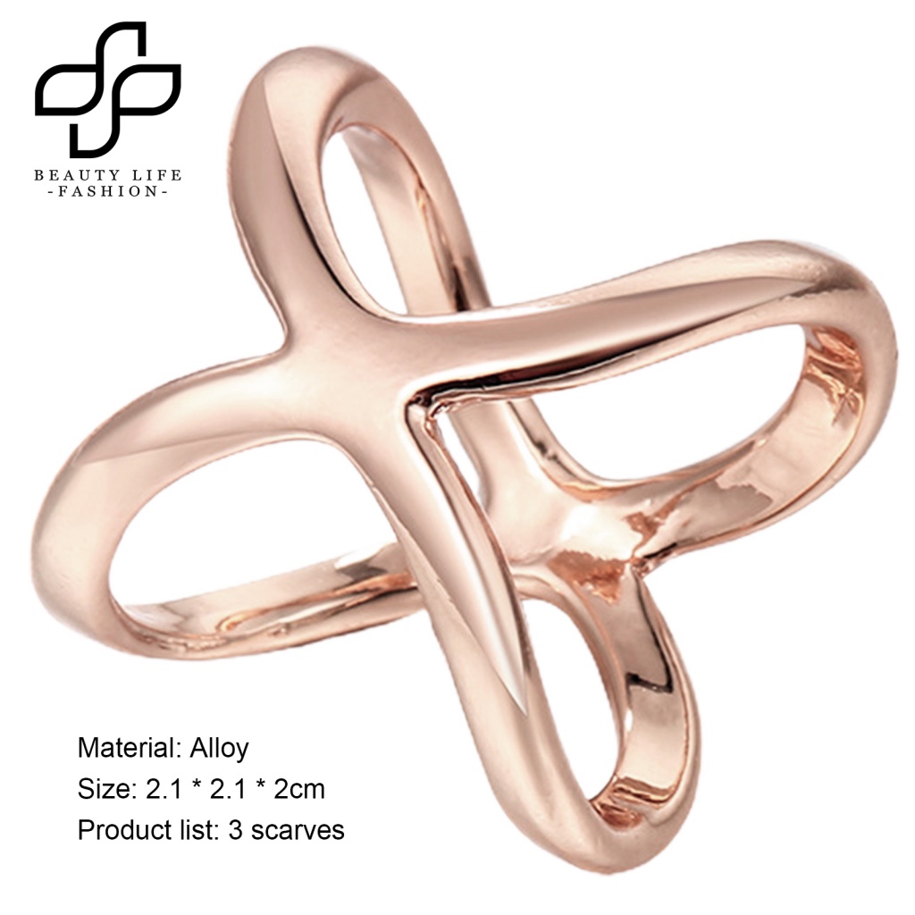 Bộ 3 Móc Treo Khăn Quàng Cổ Hình Chữ X Thiết Kế Đục Lỗ Thanh Lịch Đa Năng Cho Nữ