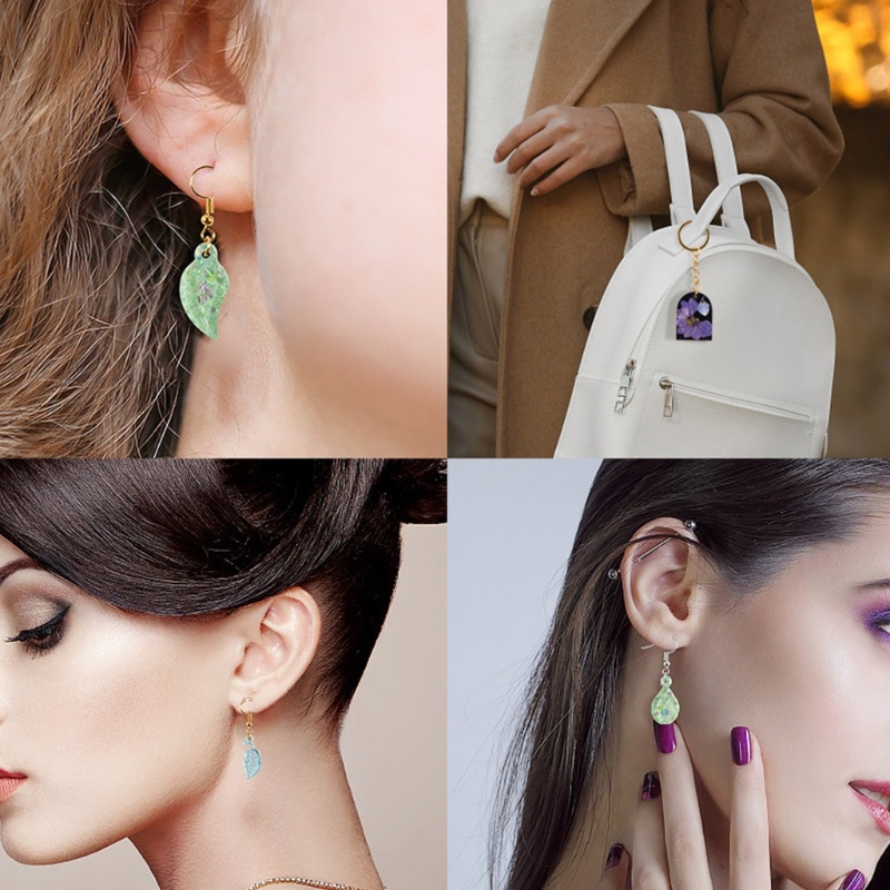 Khuôn Silicone Hình Chữ Thập / Mặt Trăng / Trái Tim / Chiếc Lá Làm Bông Tai DIY