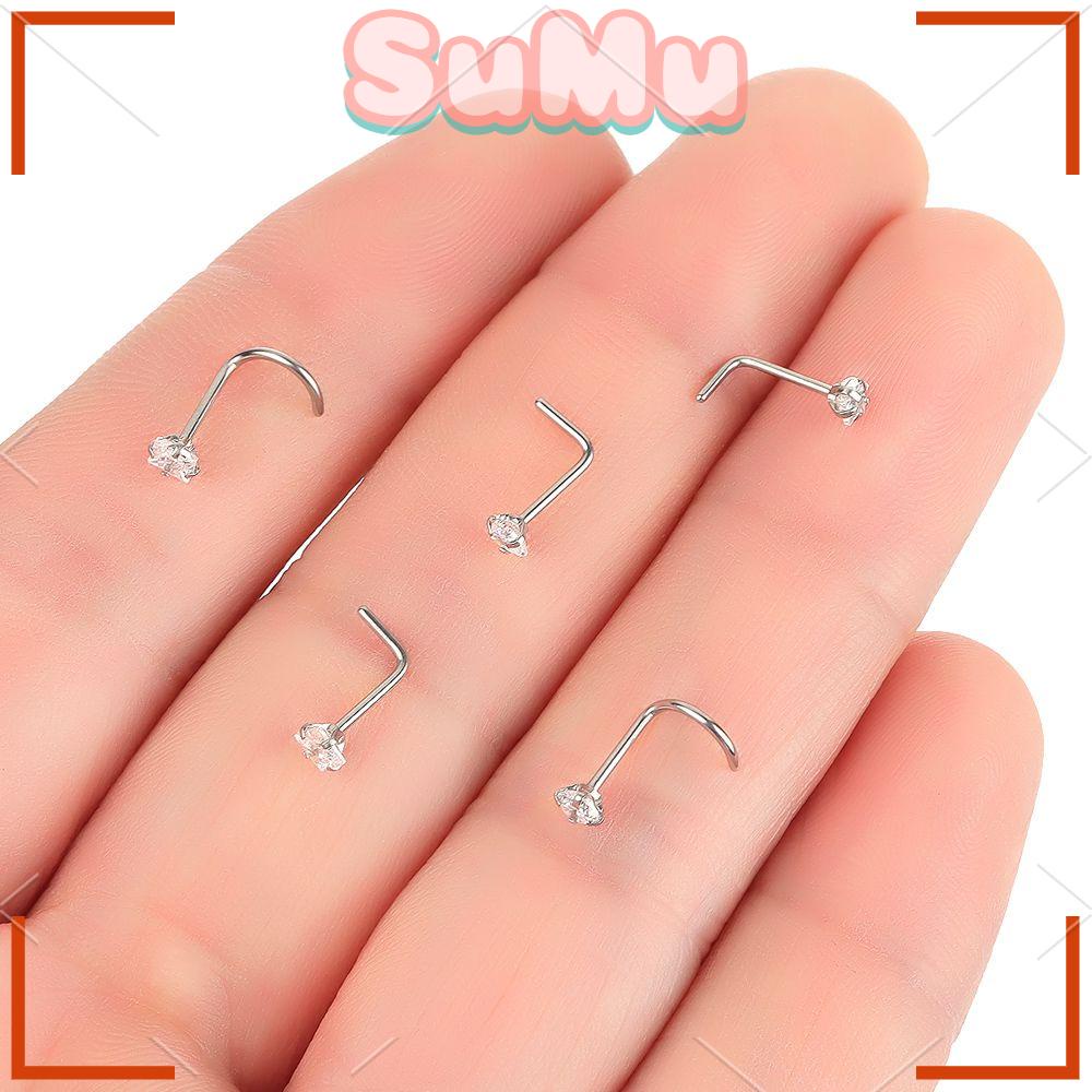 Khuyên Mũi Mỏng Thời Trang Cá Tính|Khuyên Xỏ Cơ Thể Bằng Thép Phẫu Thuật Quyến Rũ|Vít Đinh Tán Vòng Nostril