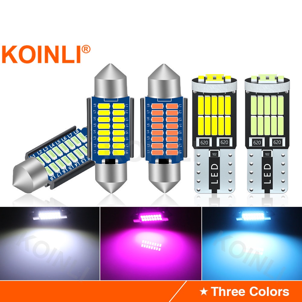 Đèn Led T10 Festoon 28MM 31MM 36MM 39MM 41MM W5W 26SMD 4014 Gắn Biển Số Xe Hơi Xe Máy
