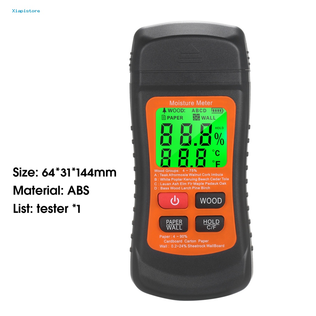 [Xiapistore] Máy Đo Độ Ẩm Không Khí Dạng Ghim Màn Hình LCD Bằng Gỗ Độ Chính Xác Cao Cho Hoạt Động Ngoài Trời