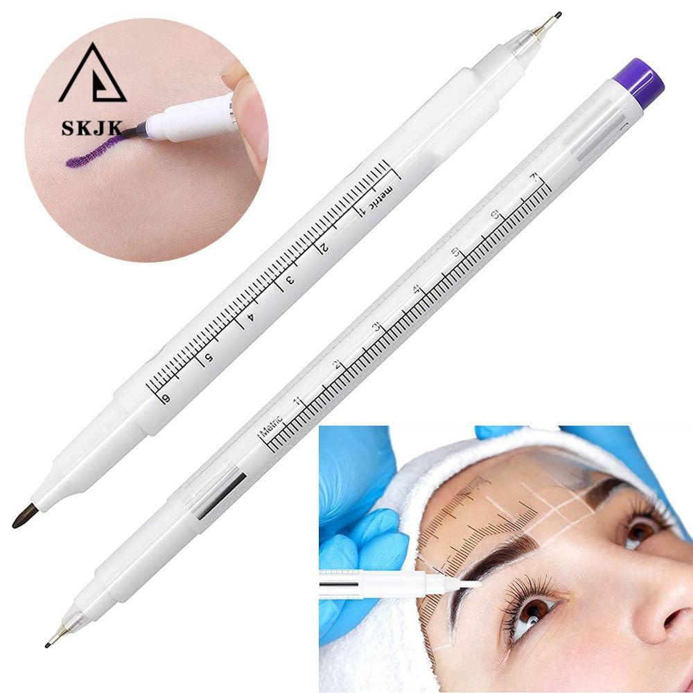 Bút Đánh Dấu Hai Đầu Mực Xăm Lông Mi Kèm Thước Đo Cố Định Tiện Dụng