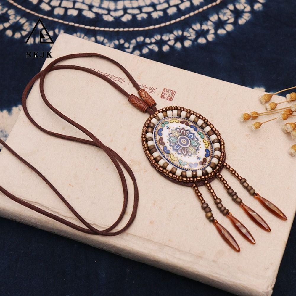 Vòng cổ Dạng Chuỗi Hạt Acrylic Dài Phong Cách Boho Thời Trang Dễ Phối Đồ