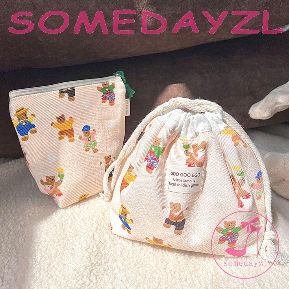Somedayzl Túi Dây Rút Đựng Mỹ Phẩm Dụng Cụ Làm Đẹp Đơn Giản Phong Cách Hàn Quốc Nhật Bản Cho Nữ