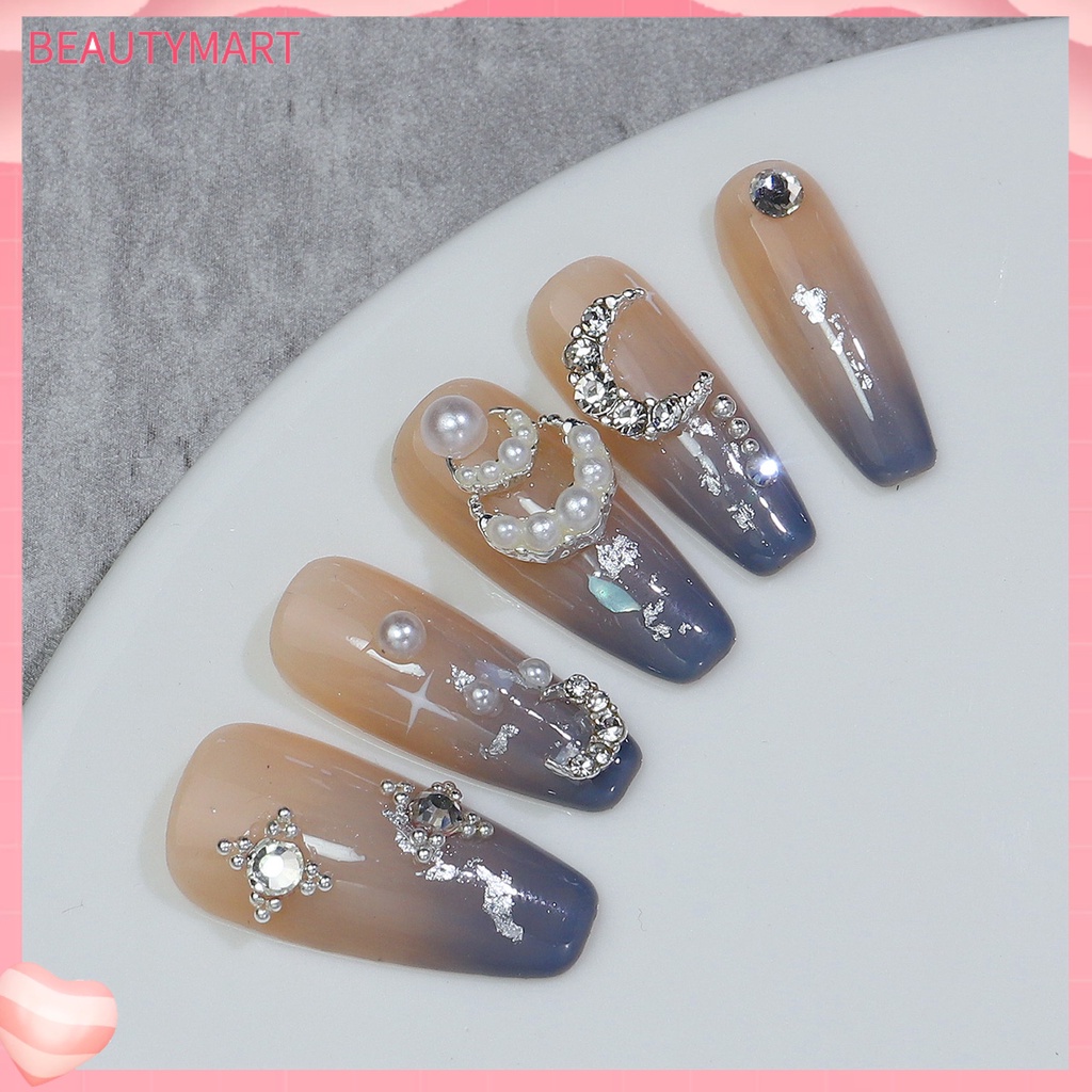 1 Hộp Phụ Kiện Trang Trí Móng Tay 3D DIY Hình Mặt Trăng Lấp Lánh Dễ Thương Cho Nữ