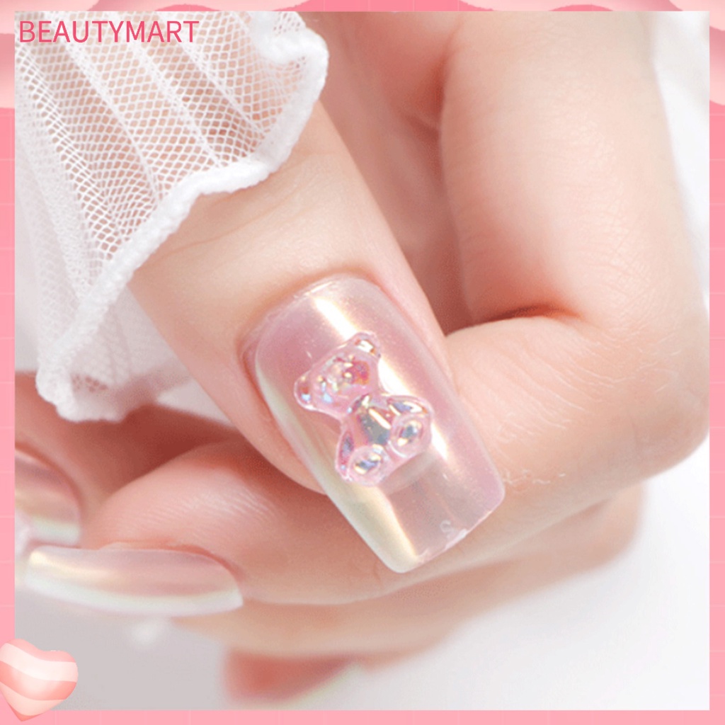 Bộ 50 Phụ Kiện Trang Trí Móng Tay Hình Gấu 3D Lấp Lánh Đa Năng