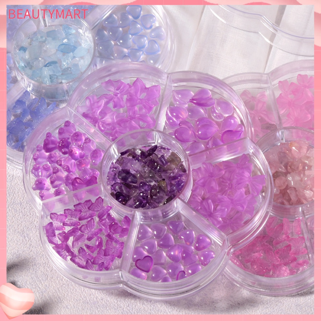 1 Hộp Phụ Kiện Trang Trí Móng Tay 3D Bằng Nhựa Resin Màu Sắc Sống Động Dễ Phối Đồ Dành Cho Nữ
