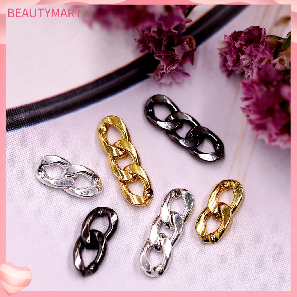 Set 10 Phụ Kiện Trang Trí Móng Tay 3D Bằng Kim Loại Chống Rỉ Màu Sắc Sống Động