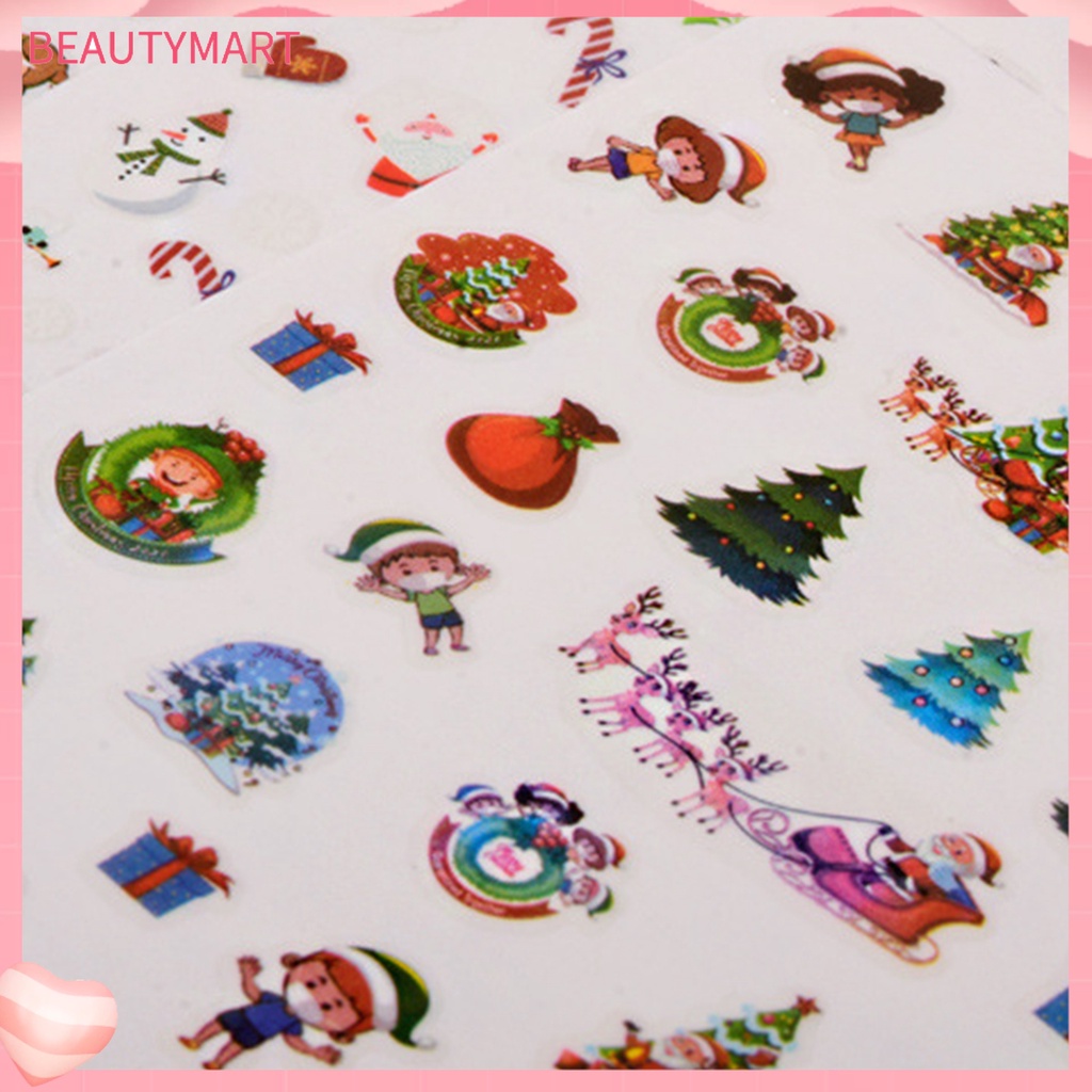 Set 6 Miếng Dán Trang Trí Móng Tay Họa Tiết Hoa Phong Cách Giáng Sinh Dành Cho Người Mới Bắt Đầu