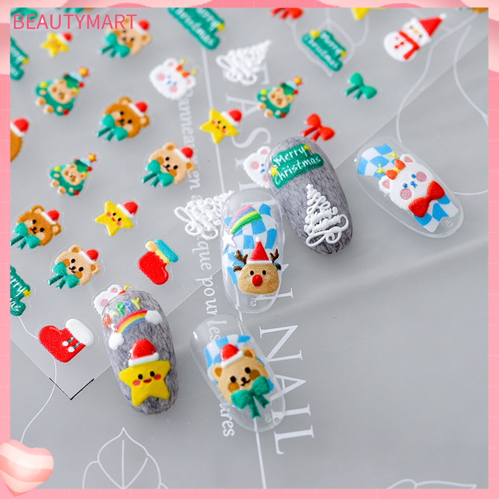 Miếng Dán Trang Trí Móng Tay 5D Chủ Đề Giáng Sinh