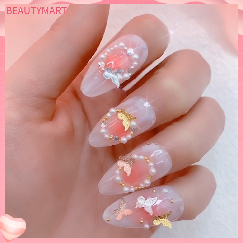 Phụ Kiện Trang Trí Móng Tay Hình Bướm Bằng Kim Loại Lấp Lánh