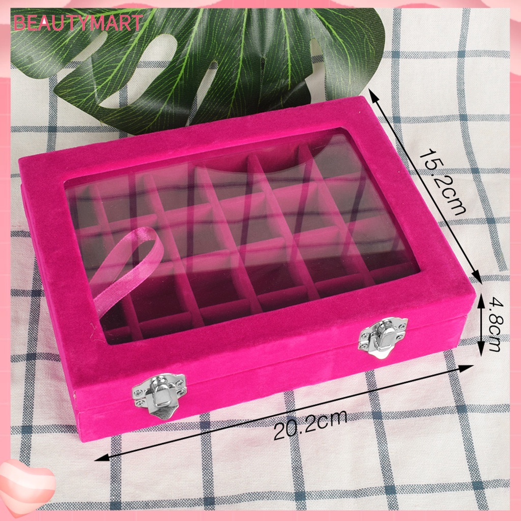 [beautymart] Hộp Đựng Trang Sức Bằng Acrylic Trong Suốt Sức Chứa Lớn Có Nắp Siêu Bền Tiết Kiệm Không Gian