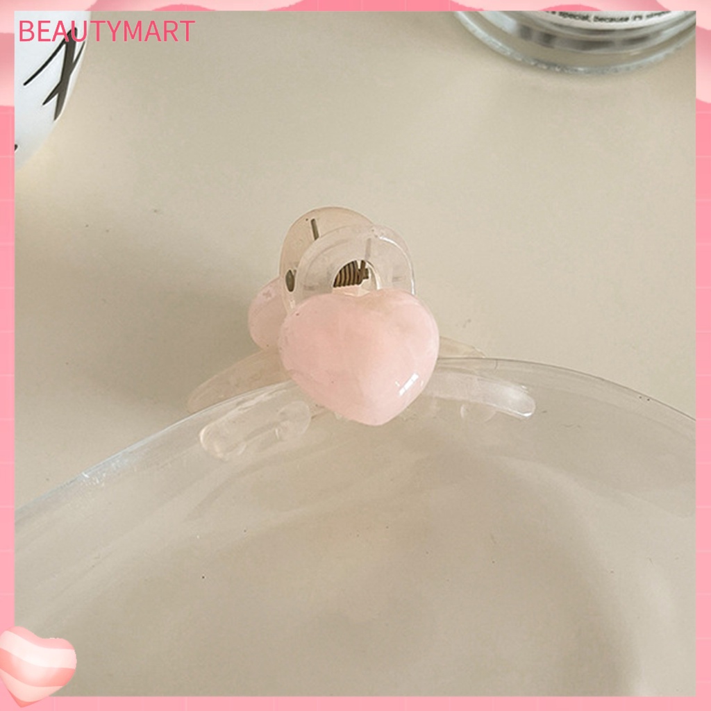 Kẹp Tóc Càng Cua Chống Trượt Kết Cấu Đá Hình Trái Tim Thanh Lịch