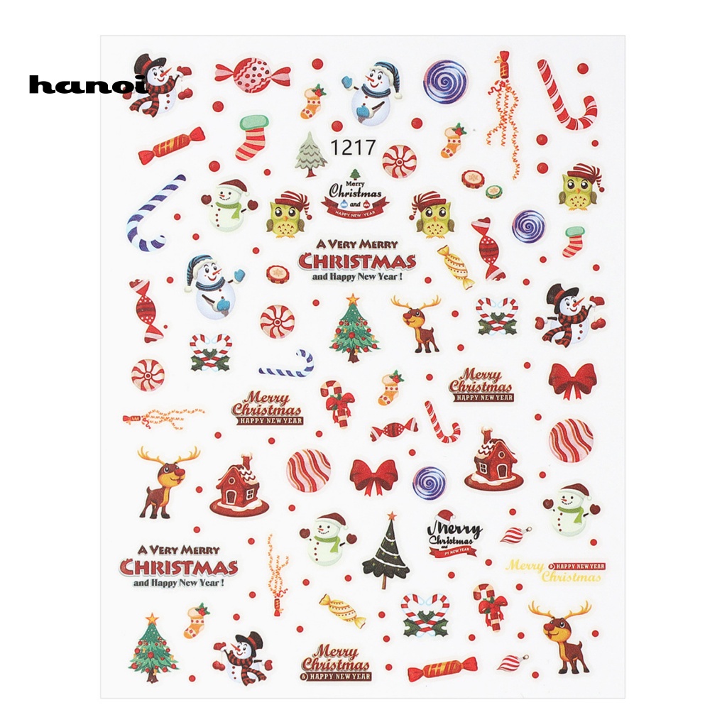 Set 11 Hình Dán Móng Tay Họa Tiết Bông Tuyết 3D DIY