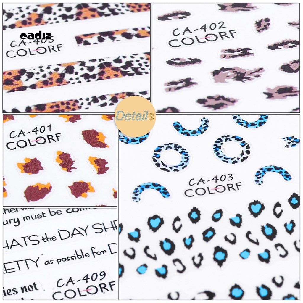 Miếng Dán Trang Trí Móng Tay Họa Tiết Da Báo Thời Trang Mùa Đông