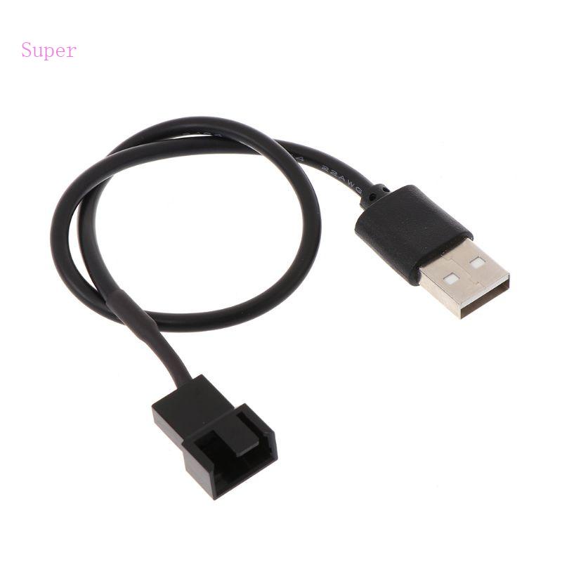 Dây Cáp Kết Nối Quạt Tản Nhiệt Máy Tính PC 22AWG 1 Sang 1 Chiều 32cm 5V USB 2 0 A Male Sang 3 4-Pin