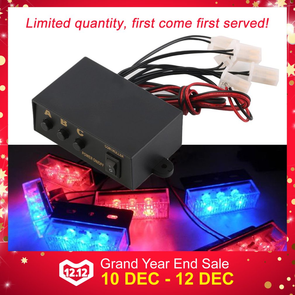 Universal 6 Ways Led Strobe Flash Light Lamp Emergency Flashing Controller Box For 12V Auto Lightsning [Q/9]