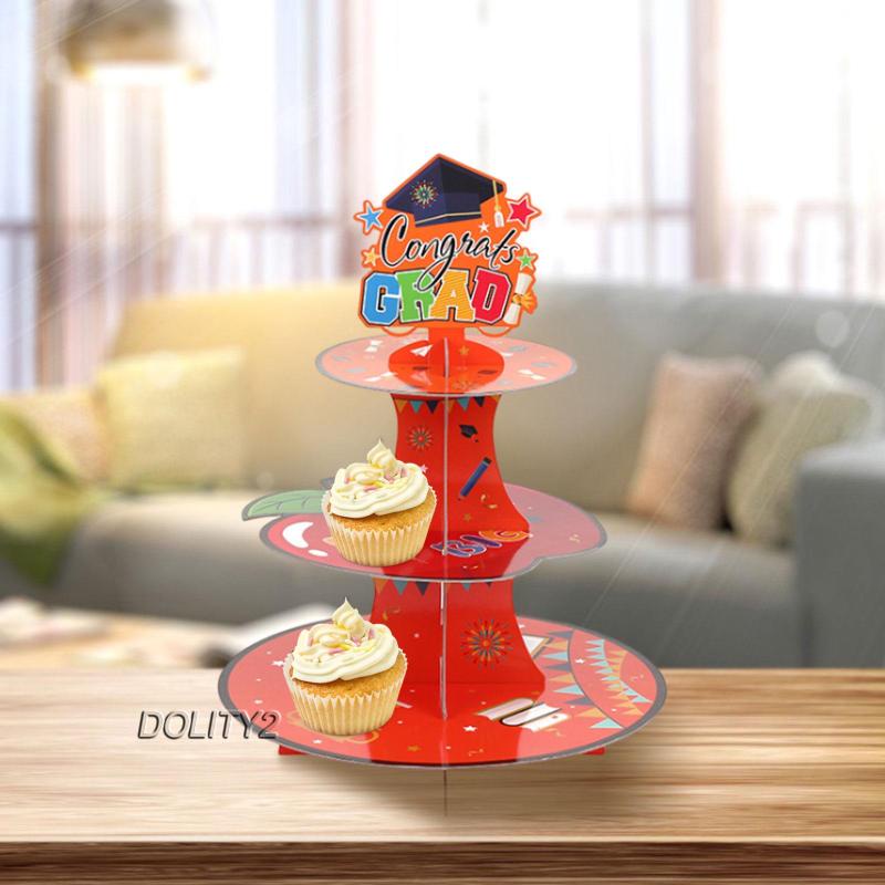 [Dolity2] Giá Đỡ Bánh Cupcake 3 Tầng Bằng Giấy Các Tông Màu Cho Nông Trại
