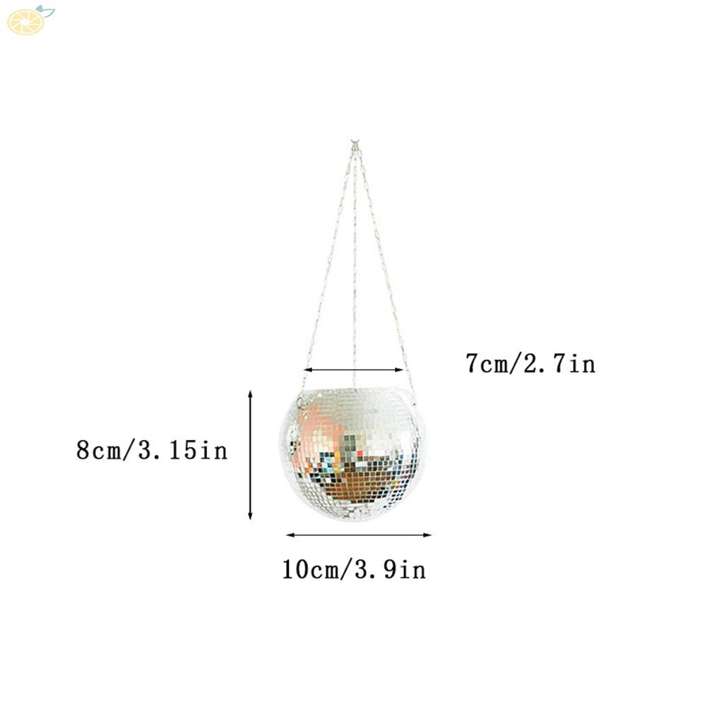【VARSTR】Flower Pots Silver Wall Hanging Basket Disco Ball Home Decoration Plastic