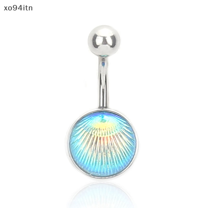 Khuyên Rốn Tròn Bằng Thép Không Gỉ Đính Vỏ Sò Nhiều Màu Thời Trang