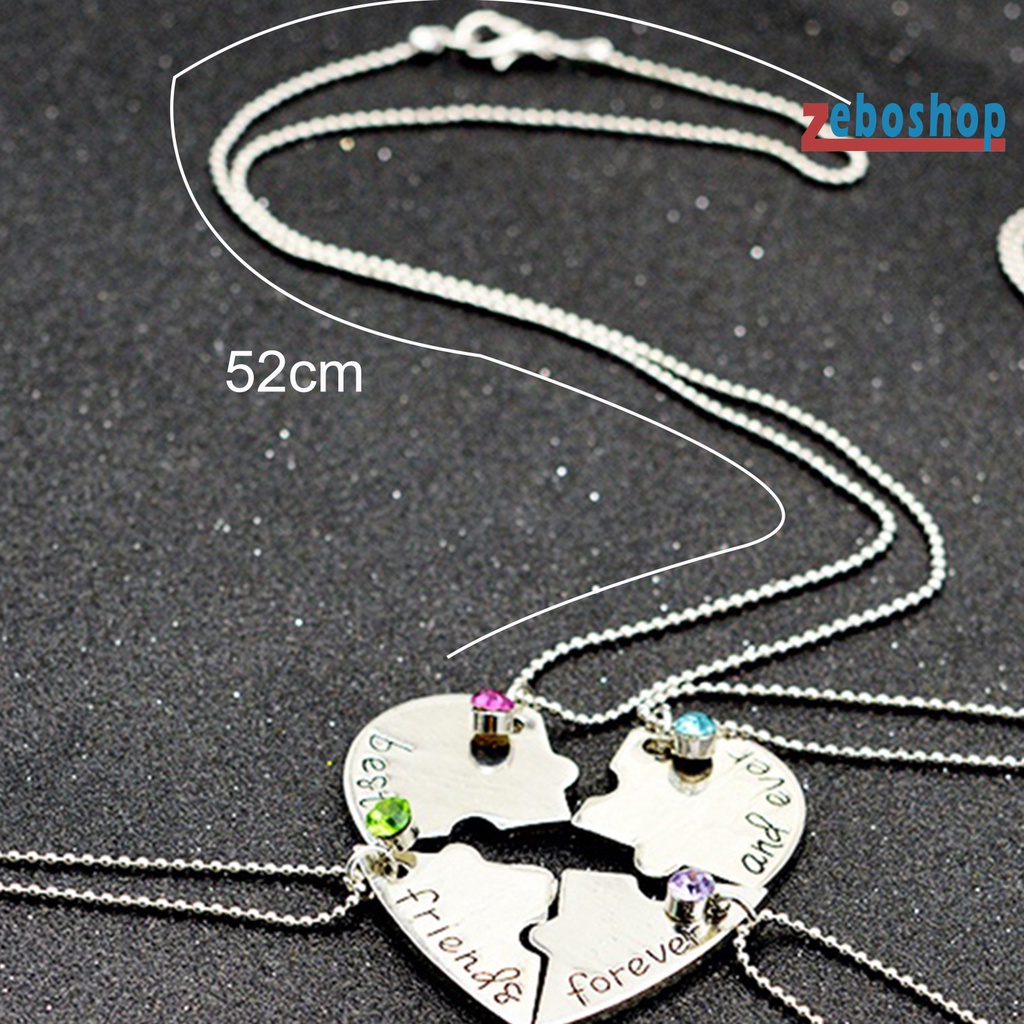 Bộ 4 Vòng cổ Mặt Trái Tim Đính Đá Thời Trang