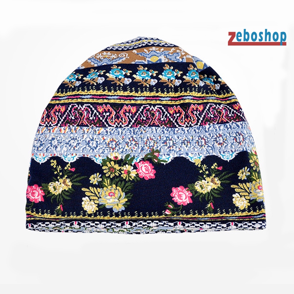 Mũ Trùm Đầu Che Nắng Co Giãn In Họa Tiết Hoa Phong Cách Hồi Giáo Cổ Điển Cho Nữ