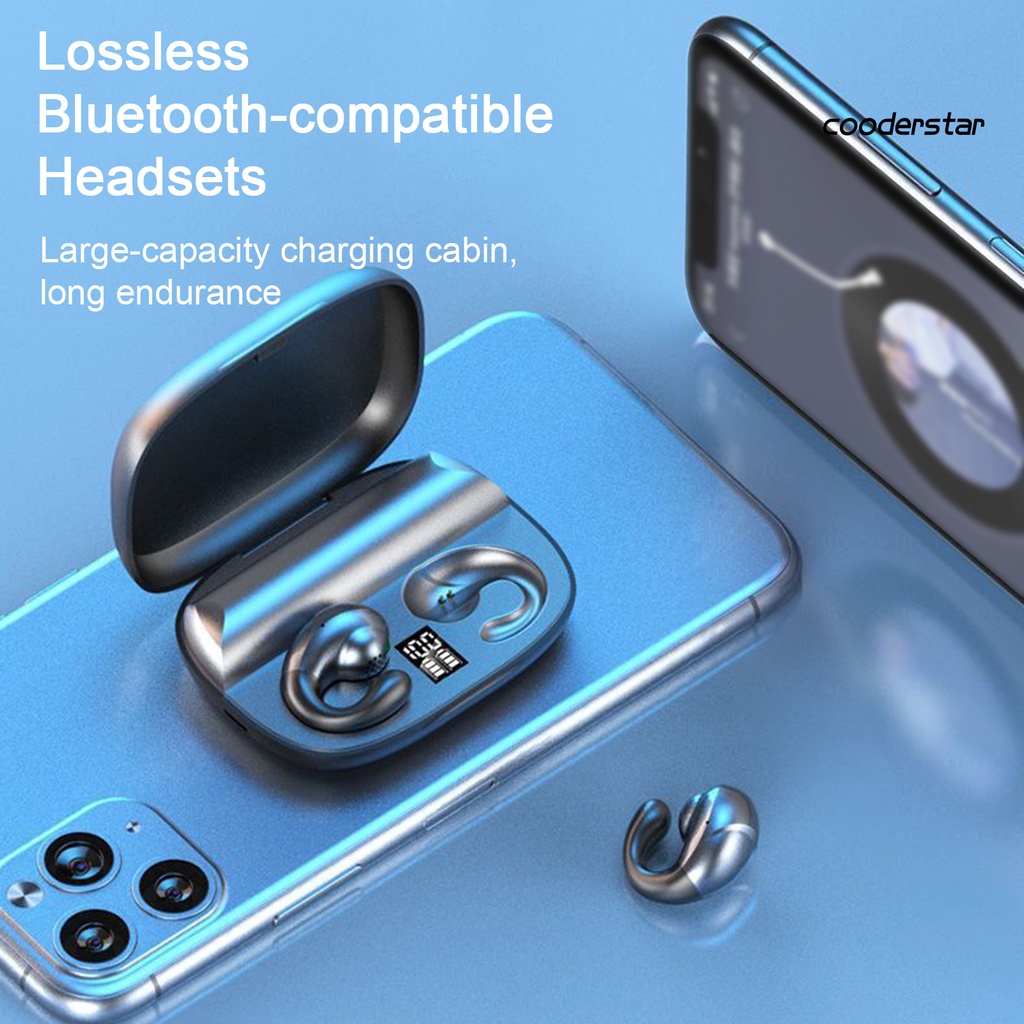 (COOD) 1 Bộ Tai Nghe Thể Thao Nhét Tai Không Dây Bluetooth Màn Hình Kỹ Thuật Số Cảm Ứng