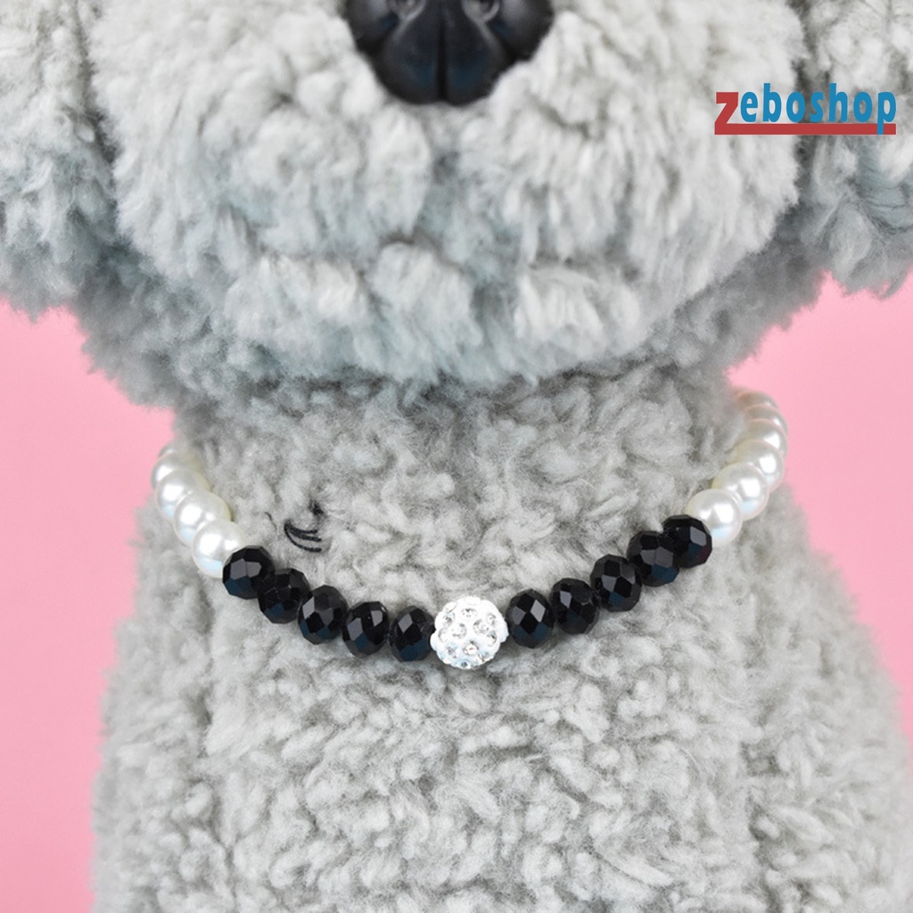 Vòng cổ Đính Ngọc Trai Nhân Tạo Thời Trang Dành Cho Thú Cưng