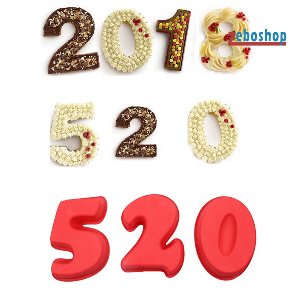 Khuôn Silicone Cấp Thực Phẩm Làm Bánh Hình Số DIY