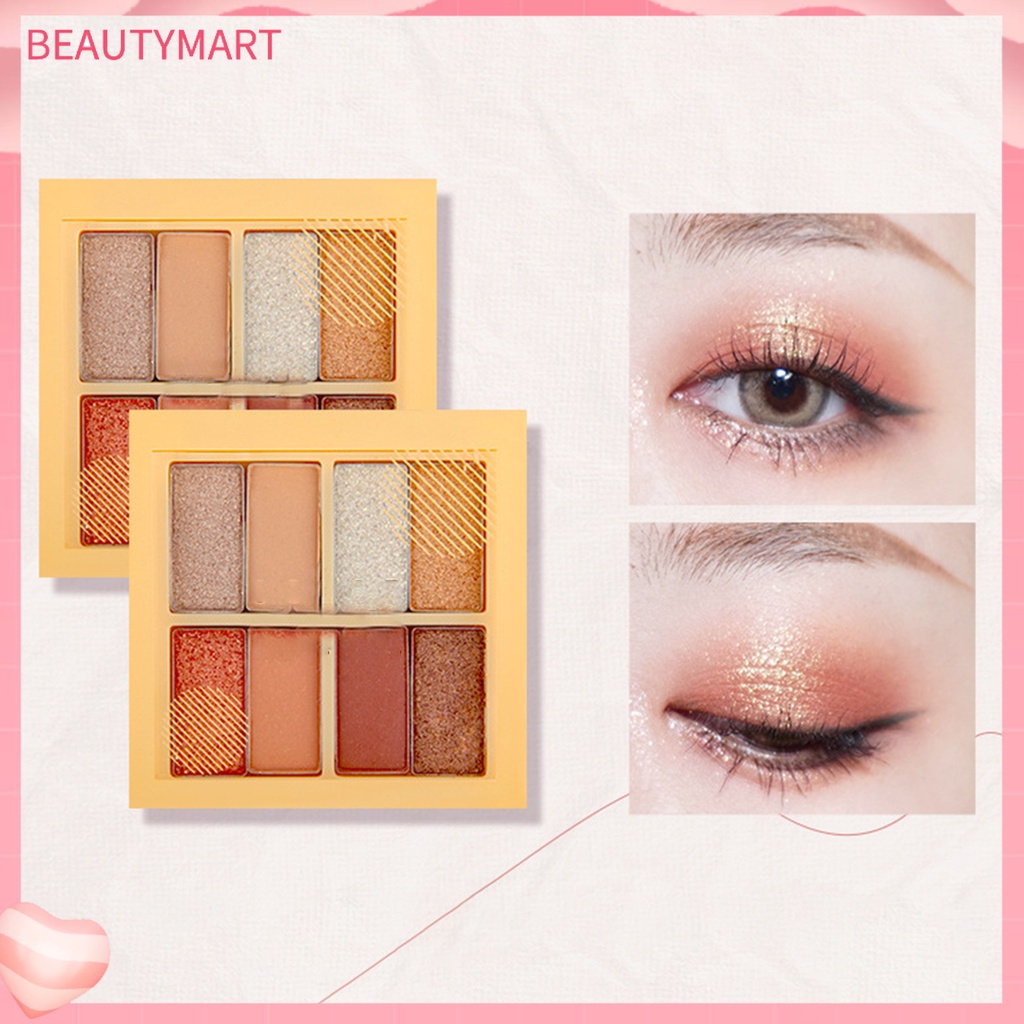 Bảng Phấn Mắt beautymart 4g 8 Màu Tông Nhũ Và Lì Trang Điểm Lâu Trôi Chống Nhòe Cho Nữ