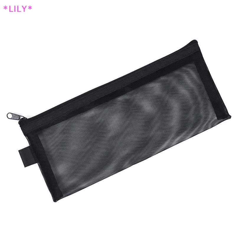 Lily 1PC Lưới Trong Suốt bút chì trường hợp văn phòng sinh viên bút Túi Hộp bút hóa đơn lưu trữ túi uuu