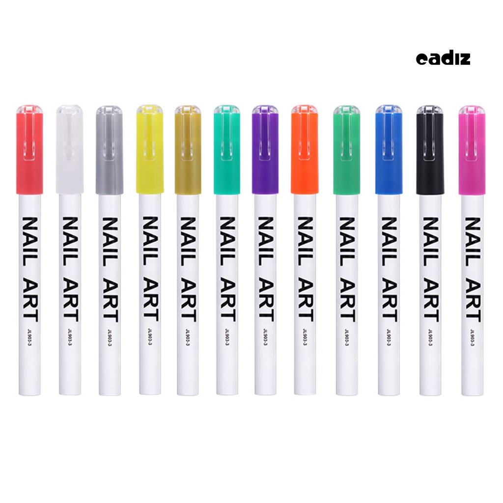 Set 12 Bút Vẽ Móng Tay Nghệ Thuật Bằng Nhựa PP Thân Thiện Với Môi Trường Nhanh Khô Dễ Sử Dụng