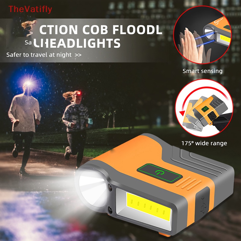 Đèn Led COB Cảm Ứng Ánh Sáng Ban Đêm Kẹp Mũ Câu Cá [TheVatifly]