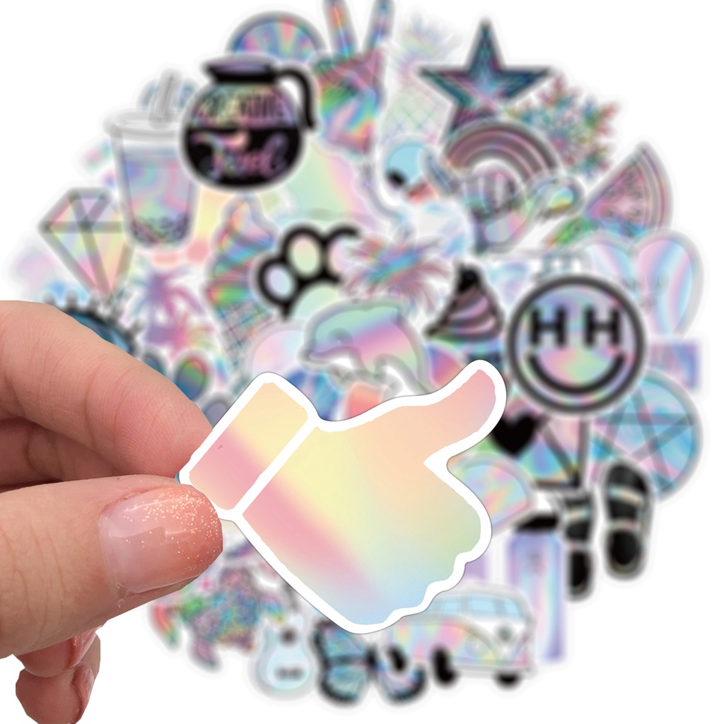 Túi 50 Miếng Dán Bằng PVC Chống Thấm Nước Nhiều Màu Dễ Thương Trang Trí Vali DIY