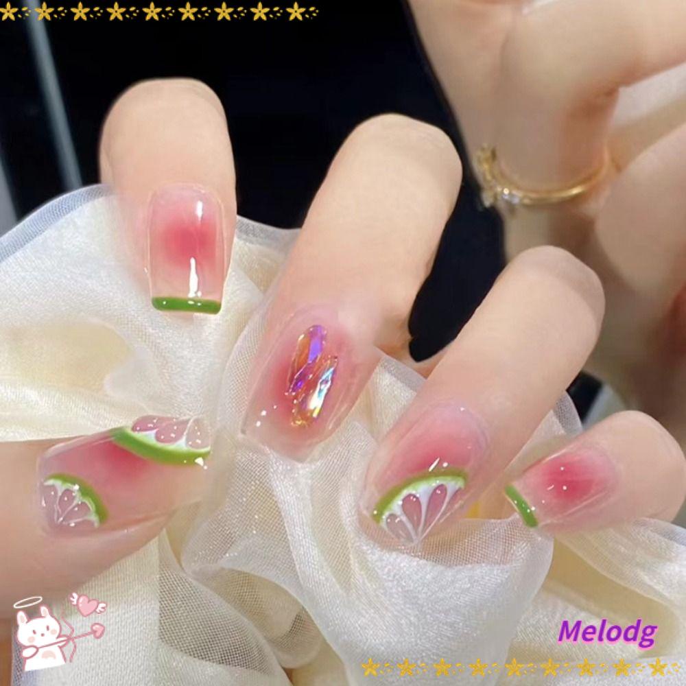 Bộ Móng Tay Giả Dạng Nhấn Che Phủ Toàn Diện Đầu Vuông